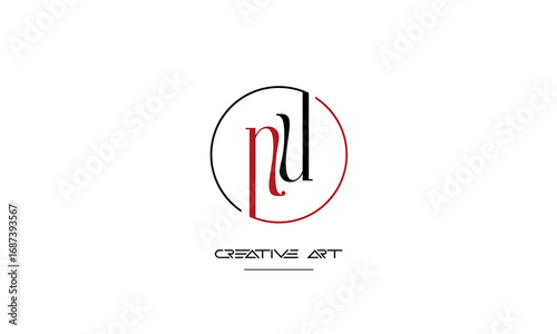 NU, UN, N, U abstract letters logo monogram
