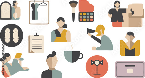 Stylized Art People, Wardrobe, Cosmetics, Reading, Working, Hot Drink, Lighting, and Storage Solutions