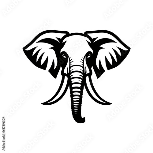 Wallpaper Mural elephant head vector Torontodigital.ca