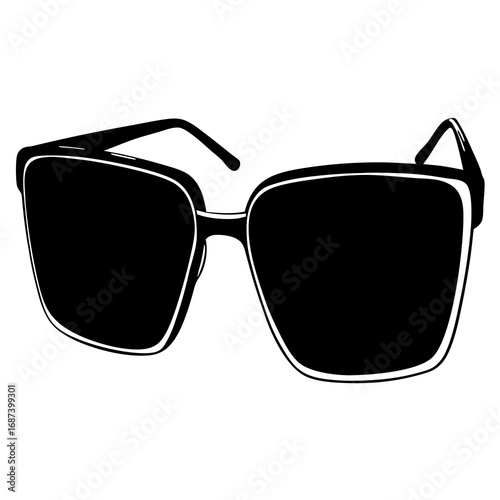 Stylish black sunglasses with thick frames