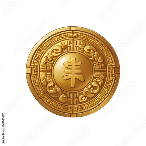 Flat vector golden ingot (yuanbao) icon