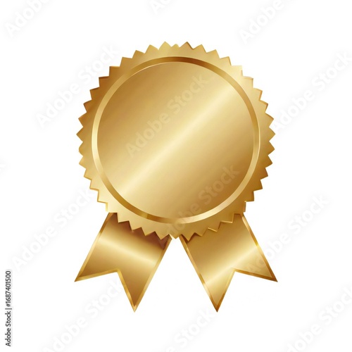 gold medal with ribbon