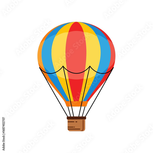Colorful Striped Hot Air Balloon Illustration