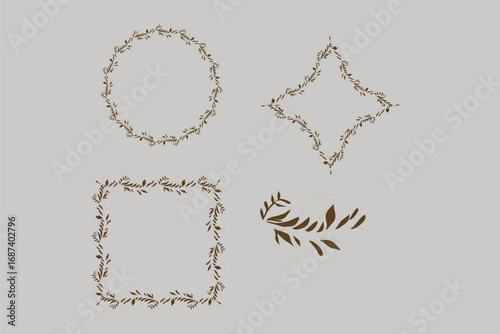 Floral wreath bouquets with structured decorative frames Floral wreath bouquets with structured decorative frames for Christmas cards, digital backgrounds ,Christmas Projects