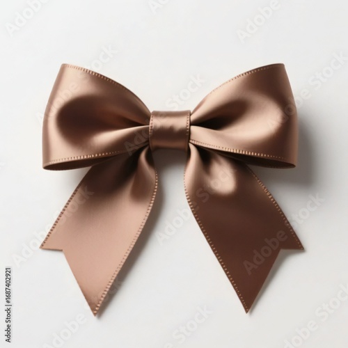 brown bow on white background