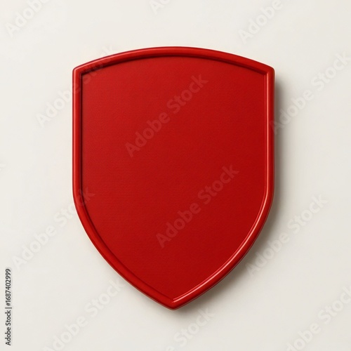 red shield isolated on white background