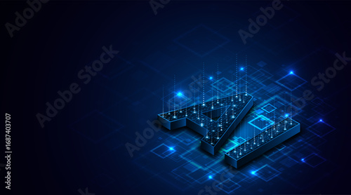 Digital technology of the future. AI icon or artificial intelligence symbol. Future advanced artificial intelligence technology circuit board concept	