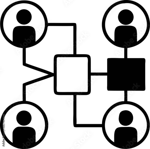 Network Connection Interconnected People and Data Flow