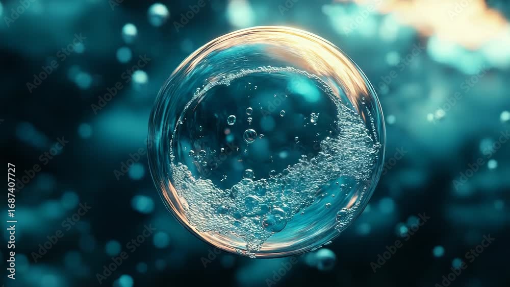 custom made wallpaper toronto digitalTransparent sphere with bubbles floating in a liquid solution