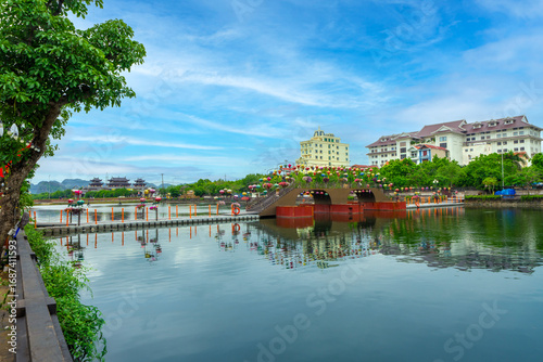 View of Hoa Lu old town which is a very famous destination for tourists in Ninh Binh, Vietnam
