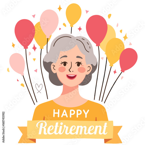 Retirement celebration with balloons. Senior man enjoying retirement party. Happy retirement with family. Elderly man at festive event. Elderly set