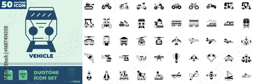 Vehicle Icon Set for Transport & Mobility