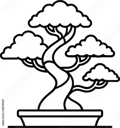 bonsai tree outline icon