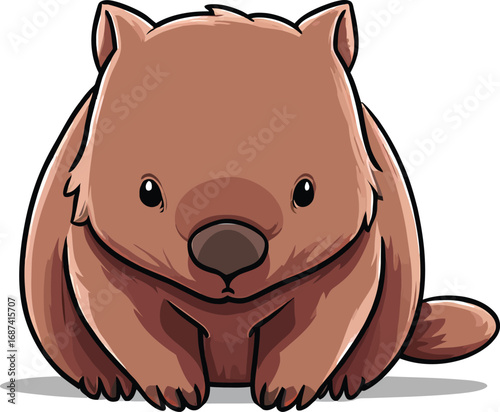 Cute cartoon a illustrator vector wombat