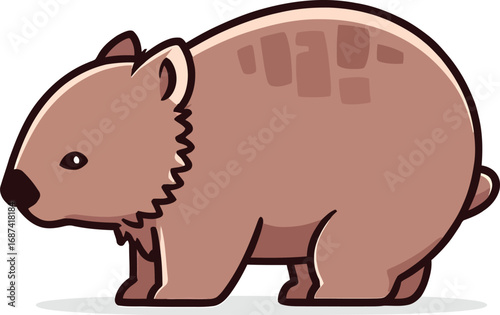 Cute cartoon a illustrator vector wombat