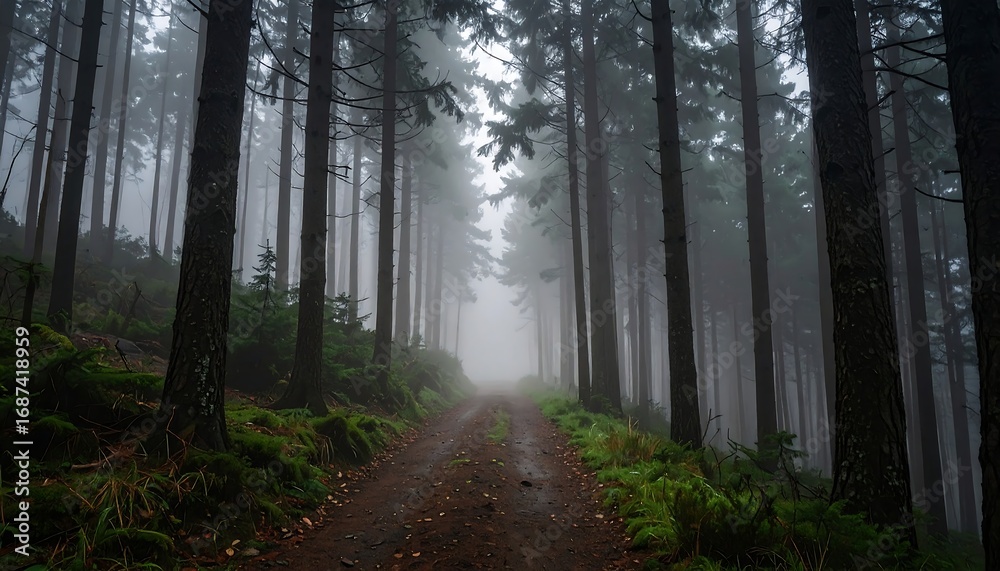 Obraz premium Misty forest path