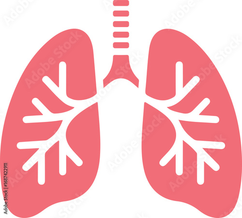 Healthy Lungs Icon. Respiratory Health Symbol, Medical Awareness, Pulmonology Care Illustration