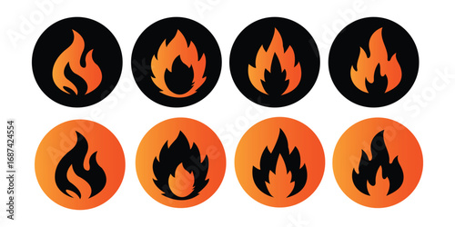 Fire icon vector set. Fire flame icon template. Fire flames symbol vector. Fire flames, set vector icon