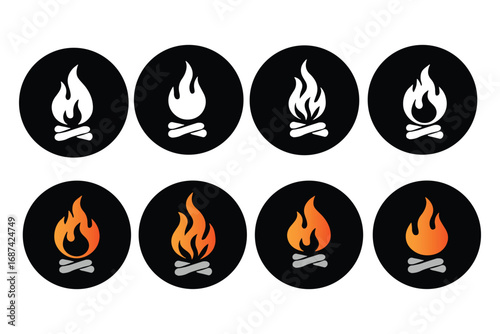 Fire icon vector set. Fire flame icon template. Fire flames symbol vector. Fire flames, set vector icon