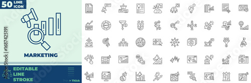 Marketing Icons Set for Digital Campaigns
