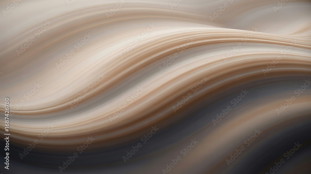 Obraz premium Flowing waves of beige and brown abstract background