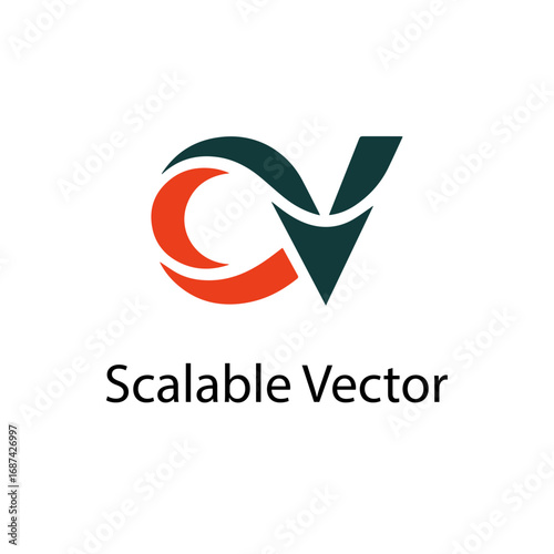 Abstract CV Letter Logo Design – Modern Scalable Vector Monogram for Branding, Business Identity, and Creative Corporate Logo