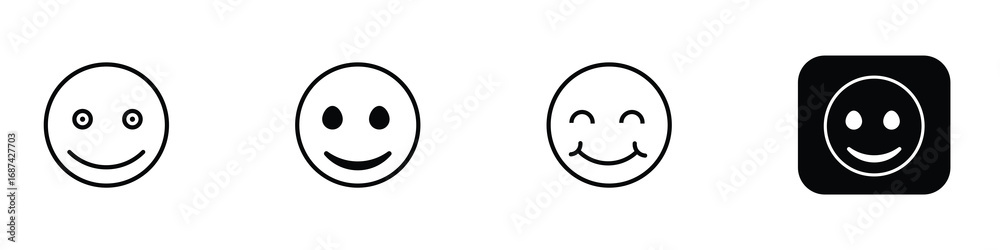 Fototapeta premium smile icon set. vector illustration