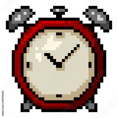 Vector Pixel Art Icon - Alarm Clock