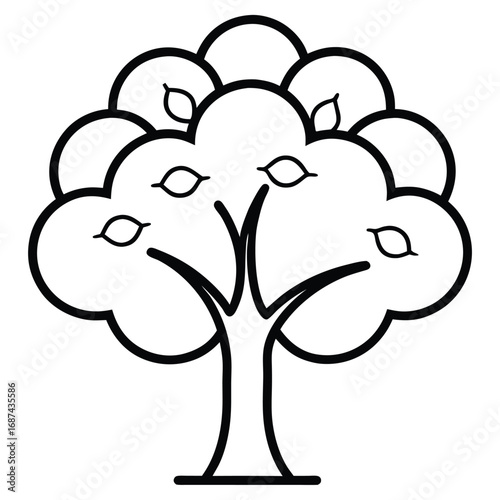 plum tree outline icon