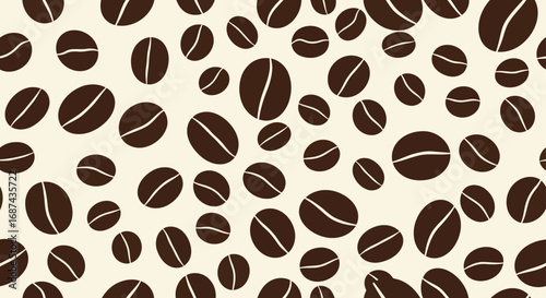 Seamless coffee bean pattern background for cafe branding and packaging design vector