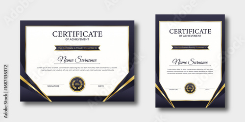 Certificate design | Modern luxury certificate template for diploma, award and appreciation