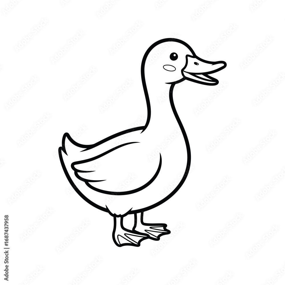 Cute cartoon duckling illustration simple drawing for children's books and educational content vector Cute cartoon duckling illustration simple drawing for children's books and educational content vector
