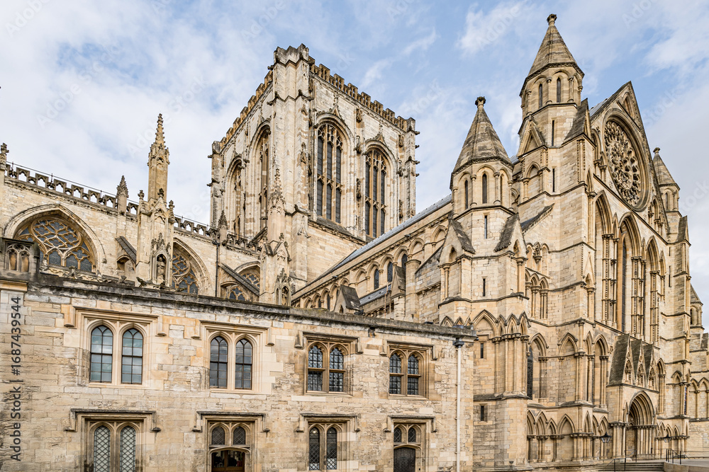 Fototapeta premium The magnificent York Minster in the city of York, England. York minister also known as York Cathedral is the largest gothic cathedral in Northern Europe.