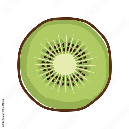 Fresh kiwi slice vibrant green exotic fruit healthy food illustration vector
