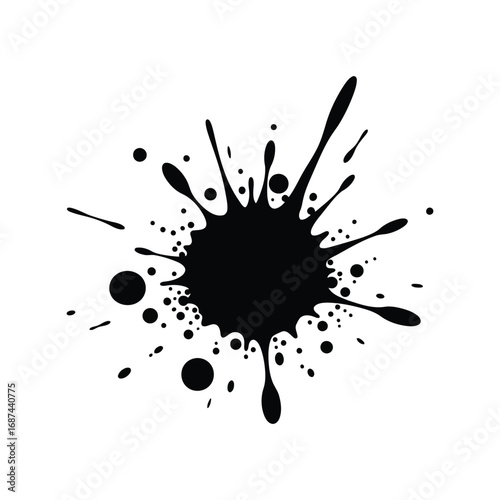 Black ink splatter splash paint drop stain abstract grunge art grunge abstract splatter ink stain splash paint drop grunge vector