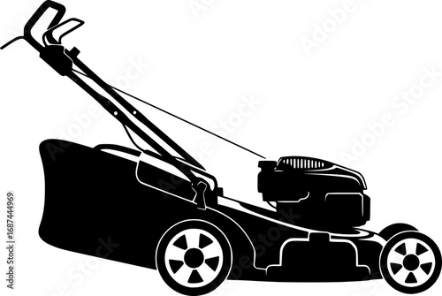Lawn mower vector illustration on white background.