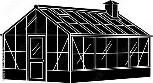 Greenhouse vector illustration on white background.