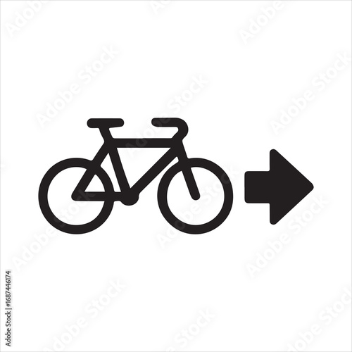  Bicycle Lane silhouette vector with white background