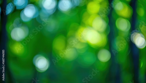 soft green forest bokeh with bright light spots natural blurred foliage background for tranquil designs or nature themed projects