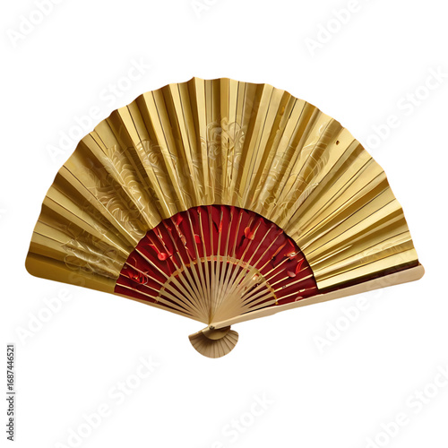 Traditional Chinese and Japanese fans isolated on white background