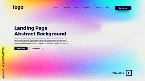 A modern landing page with a clean, professional design and a blurred, abstract background with a colorful gradient and subtle grain texture.