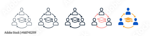 Fellowship different style icons set vector illustration. 