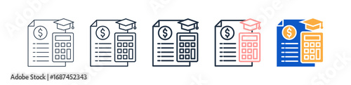 Tuition different style icons set vector illustration. 