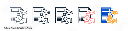 Funding different style icons set vector illustration. 