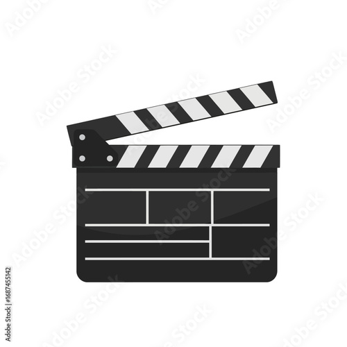 Classic Black and White Film Clapperboard Open
