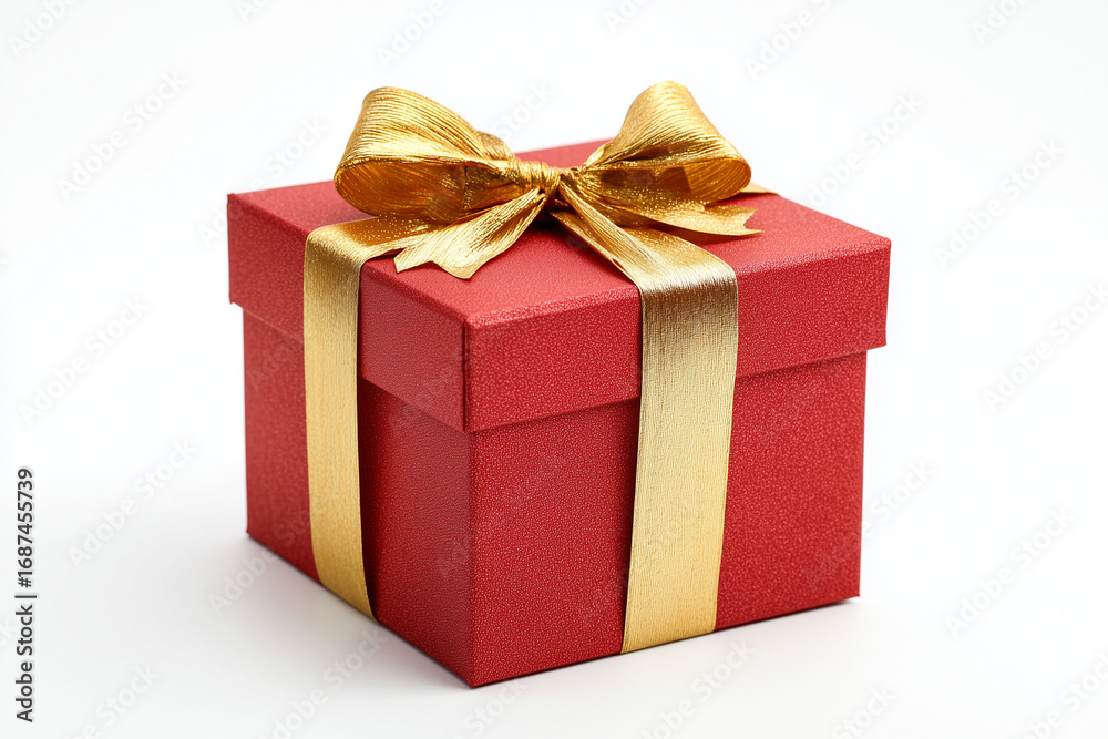 Obraz premium Red gift box isolated on a white background