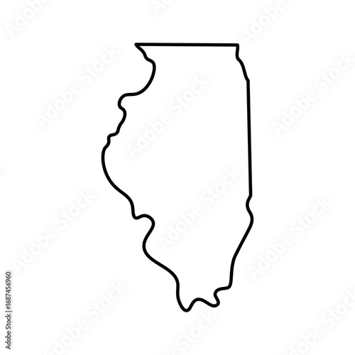 Illinois state map outline