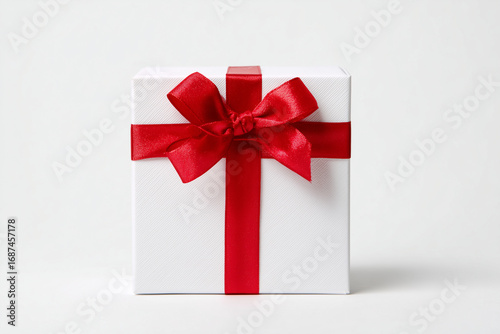 Red gift box  isolated on a white background