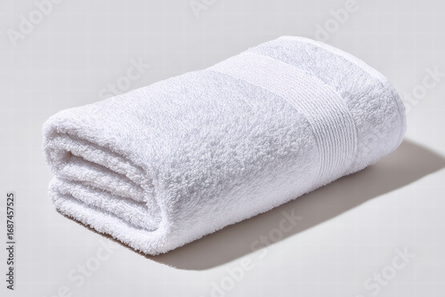 White towel folded white towel folded plush cotton towel rolled bath towel soft absorbent towel hotel linen minimal shadow natural light