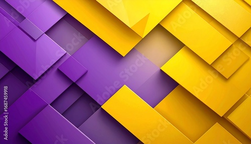Abstract geometric design purple yellow squares